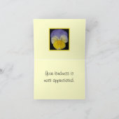 22 Pansy-blaues Gelb Dankeskarte (Innenseite)