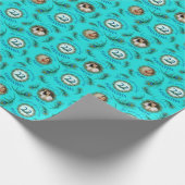 22 Peacock Feather Fully Editable Custom Photo Geschenkpapier (Ecke)