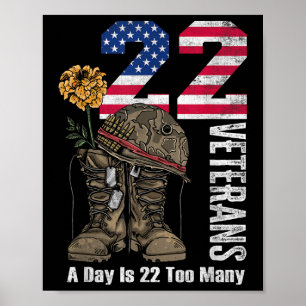 22 pro Tag sind 22 zu viele Veteranen-Selbstmord-B Poster