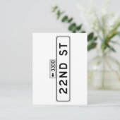 22. St., San Francisco Street Sign Postkarte (Stehend Vorderseite)