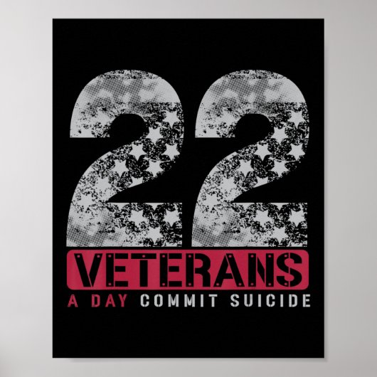 22 Sterne Veteran Suicide Bewusstsein Poster (Vorne)