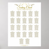 22 Tabelle Elegant Gold Wedding Seating Chart Poster (Vorne)