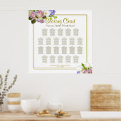 22 Tabelle Hochzeitskarte Gold & Rosa Blütenblätte Poster (Küche)