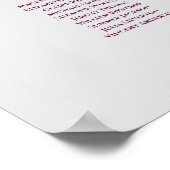22 Tabelle Lacy Cassis & Gray Wedding Seating Char Poster (Ecke)
