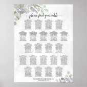 22 Tabelle Lavendel Eukalyptus Hochzeitstabelle Poster (Vorne)