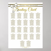 22 Tabelle White & Gold Ribbon Hochzeitstabelle Poster (Vorne)