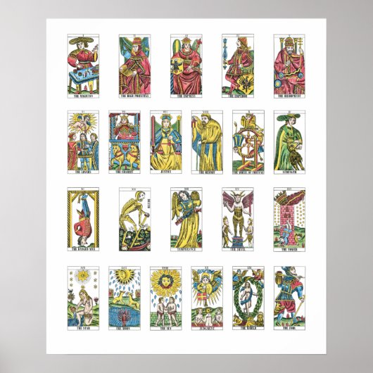 22 Tarot Cards Fortune Teller Poster (Vorne)