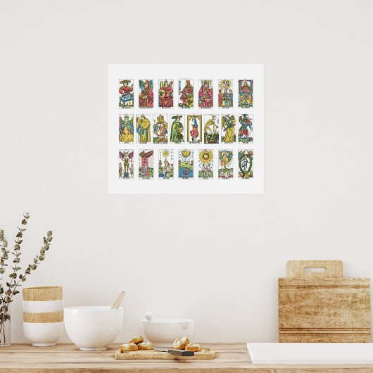 22 Tarot Cards Fortune Teller Poster (Küche)