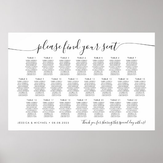 22 Tische für moderne Sitze Poster (Vorne)