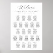 22 Tische Willkommen Sitzplan Poster (Vorne)
