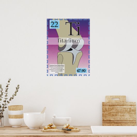 22. Titan (Ti) Periodische Tabelle der Elemente Poster (Küche)