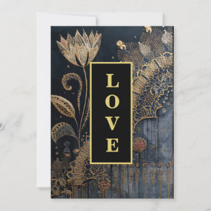 *~ 22 UAWG AR26 QR LIEBE Vintage Wedding Einladung
