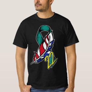 22 Veteran PTSD Selbstmord Bewusstsein US Feather  T-Shirt