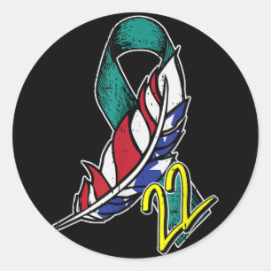 22 Veteran Ptsd Suicide Bewusstsein Us Feather Pat Runder Aufkleber