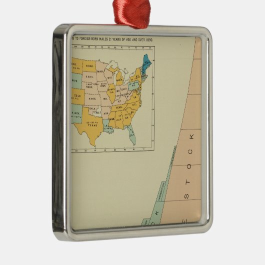 22 Wachstumselemente von Bevölkerung 17901890 Silbernes Ornament (Rechts)