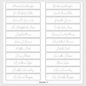 22 Wedding Guest Names Elegant Handwriting Script Aufkleber (Blatt)