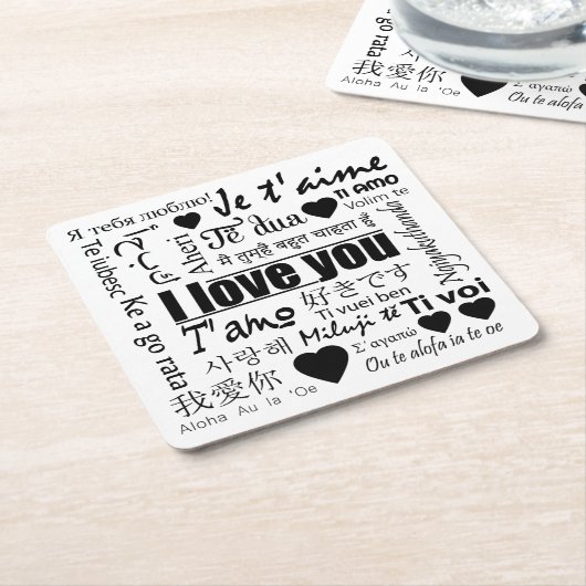 22 Wege zu sagen, ich Liebe Sie Untersetzer (angewinkelt)