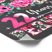 22 Year Old Made In 2004 Floral 22th Birthday Wome Poster (Ecke)