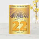 22 Year Sober Anniversary | Golden Ray 12 Step  Karte (Gelbe Blume)