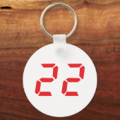 22 zweiundzwanzig rote Wecker digitale Nummer Schlüsselanhänger (Vorderseite)