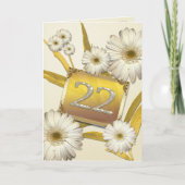 22nd Birthday card with daisies. Karte (Vorderseite)