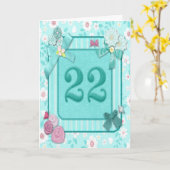 22nd birthday card with flowers karte (Gelbe Blume)