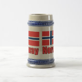 22oz blauer/grauer Stein Norwegen \ Flagge Bierglas (Mittel)