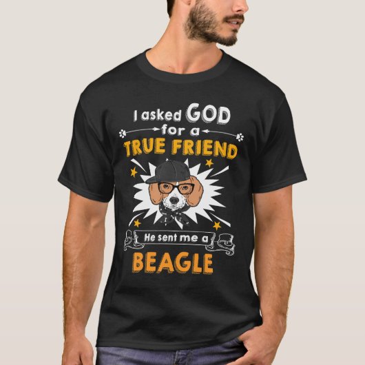 231 Gefragt Gott - Wahrer Freund - Ein Beagle T-Shirt (Vorderseite)