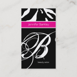 232 Animal Business Card Zebra Beauty Salon Pink Visitenkarte