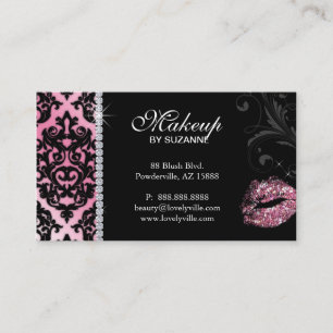 232 Cosmetologist Business Card Damask Glitzer But Visitenkarte