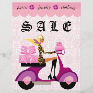 232 Fashion Flyer Scooter Frau Pink Damas Leopard