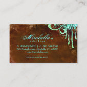 232 Grunge Glitzer Salon Wellness-Center Brown Blu Visitenkarte (Rückseite)