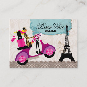 232 Nail Salon Scooter Paris Eiffel Tower Visitenkarte