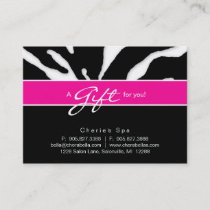 232 Salon-Geschenk-Kartezebra-Tierlippenrosa Rabattkarte