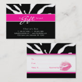 232 Salon-Geschenk-Kartezebra-Tierlippenrosa Rabattkarte (Vorne/Hinten)