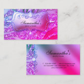 232 Sparkle Juwelry Business Zebra Gold Pink Visitenkarte (Vorne/Hinten)