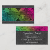 232 Travel Business Card World Map Globe farbenfro Visitenkarte (Vorne/Hinten)