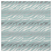 232 Zebra Glitzer Silver Aquamarin Blue Fabric Mus Stoff (Muster)