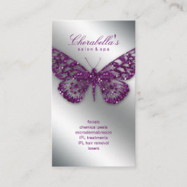 233 Beauty Business Card Salon Butterfly Lila Terminkarte