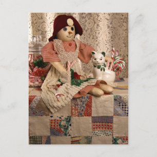 2390 Schneemann-Puppe auf Quilt Weihnachten