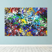 23_001, Spritzer Abstrakt Leinwanddruck (Insitu (Holzboden))