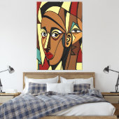 23_012, African Cubism Art Leinwanddruck (Insitu (Schlafzimmer))