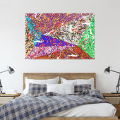 23_014, Spritzer Abstrakt Leinwanddruck (Insitu (Schlafzimmer))