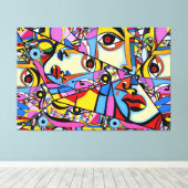 23_016, Kubismus, Abstrakt Leinwanddruck (Insitu (Holzboden))