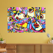 23_016, Kubismus, Abstrakt Leinwanddruck (Insitu (Wohnzimmer))