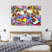 23_016, Kubismus, Abstrakt Leinwanddruck (Insitu (Schlafzimmer))