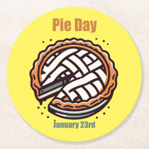 23.01. - Pie Day Runder Pappuntersetzer