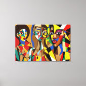 23_022, Afrikanischer Kubismus Art Leinwanddruck (Vorderseite)