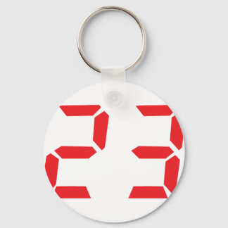 23 dreiundzwanzig rote Wecker digitale Nummer Schlüsselanhänger