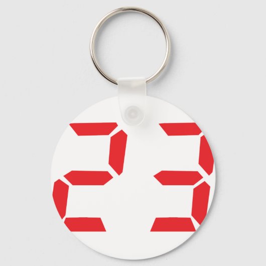 23 dreiundzwanzig rote Wecker digitale Nummer Schlüsselanhänger (Vorderseite)